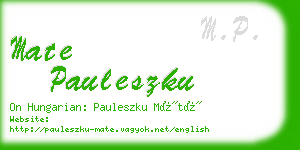 mate pauleszku business card